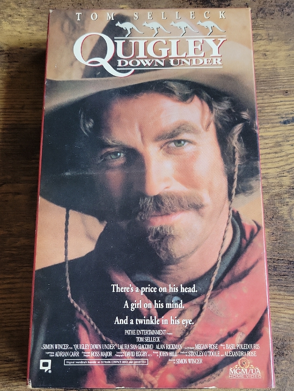 Quigley Down Under VHS Movie Cover - Tom Selleck - Red Brown